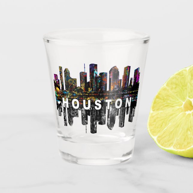Houston Texas in graffiti  Shot Glass (Front)