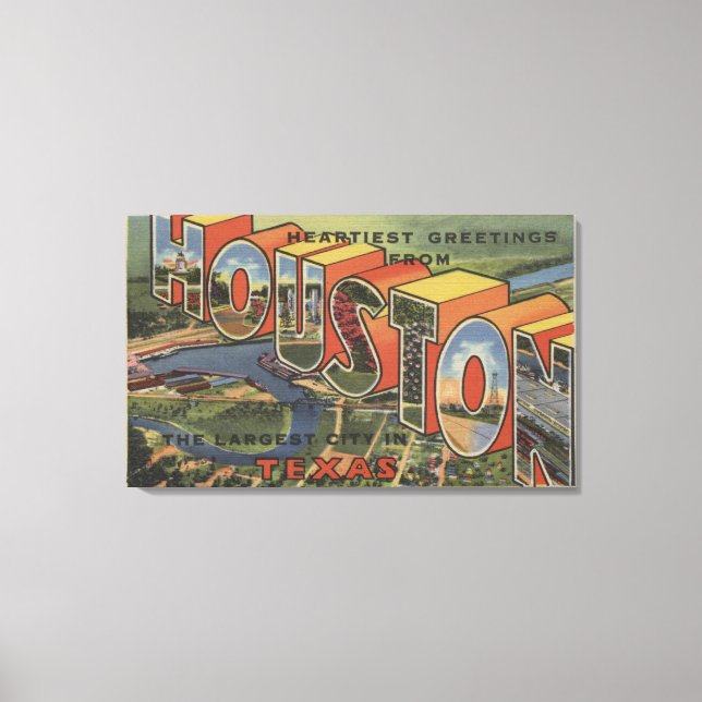 Houston, Texas - Large Letter Scenes 2 Canvas Print (Front)