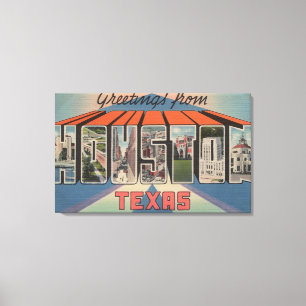 Houston, Texas - Large Letter Scenes 3 Canvas Print