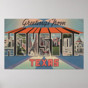 Houston, Texas - Large Letter Scenes 3 Poster