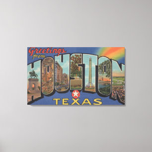Houston, Texas - Large Letter Scenes Canvas Print