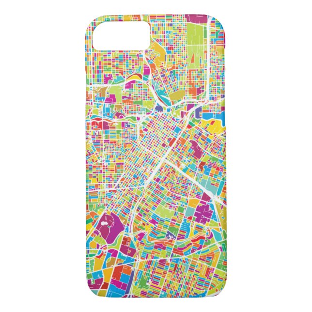 Houston, Texas | Neon Map Case-Mate iPhone Case (Back)