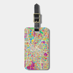 Houston, Texas Neon Map Luggage Tag