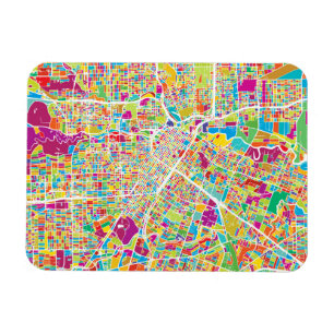 Houston, Texas   Neon Map Magnet