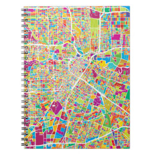 Houston, Texas Neon Map Notebook