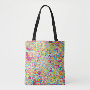 Houston, Texas   Neon Map Tote Bag