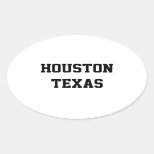 Houston Texas oval stickers