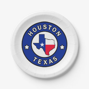 Houston Texas Paper Plate