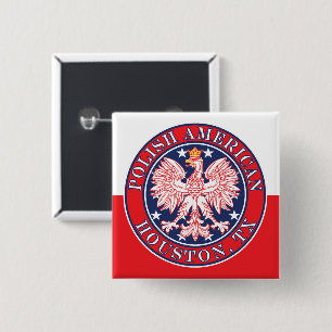 Houston Texas Polish American Eagle 15 Cm Square Badge