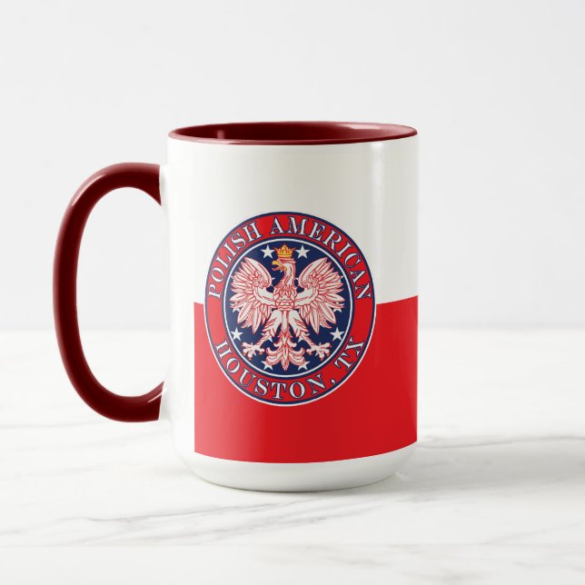 Houston Texas Polish American Eagle Mug (Left)