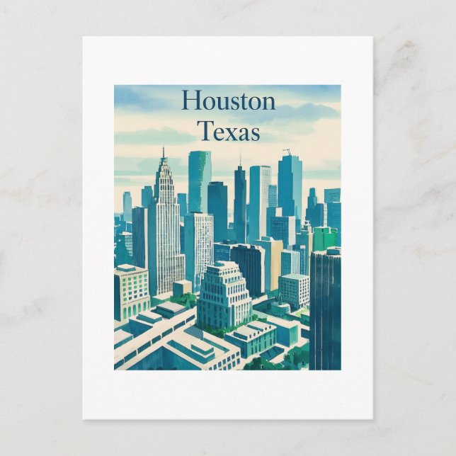 Houston Texas Postcard (Front)