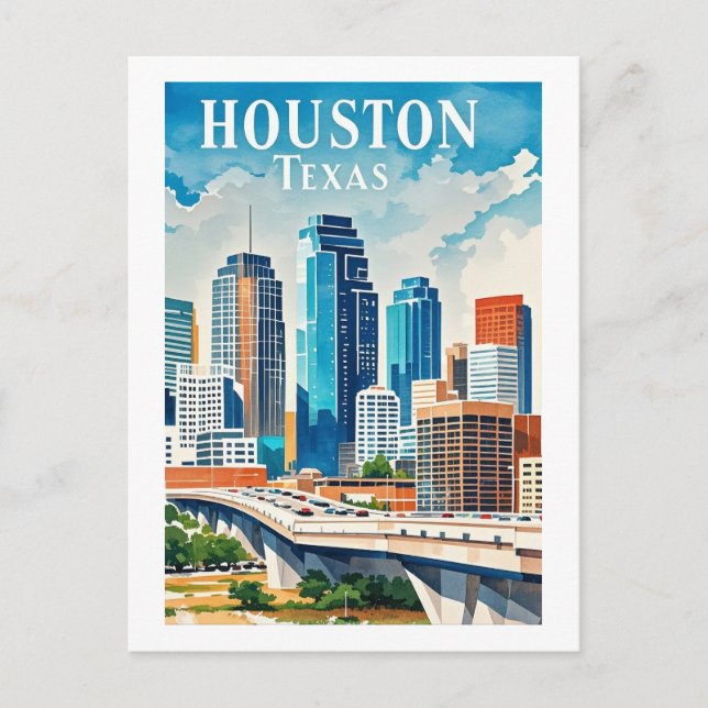 Houston Texas Postcard (Front)