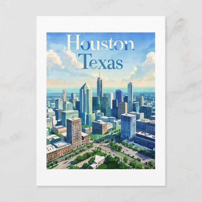 Houston Texas Postcard (Front)