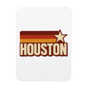 Houston Texas Retro Vintage Star Design Magnet