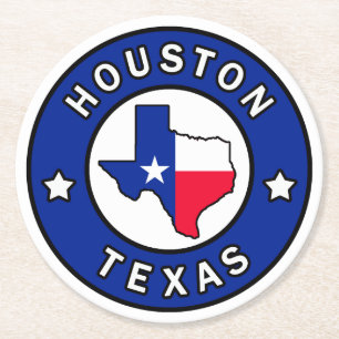Houston Texas Round Paper Coaster