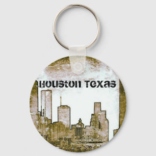 Houston Texas Skyline [Art] (Keychain) Key Ring