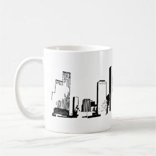 Houston, Texas Skyline, Black - Line Art Coffee Mug