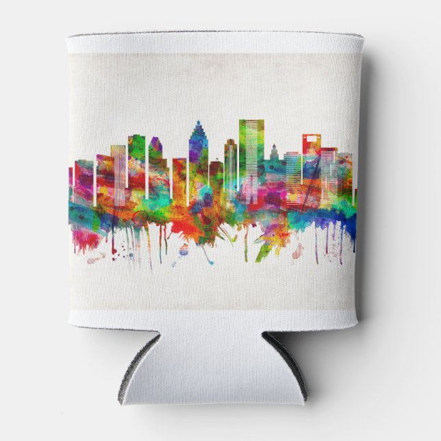 Houston Texas Skyline Can Cooler (Front)