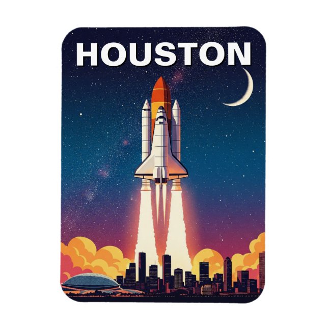 Houston Texas Skyline Cityscape fall Magnet (Vertical)