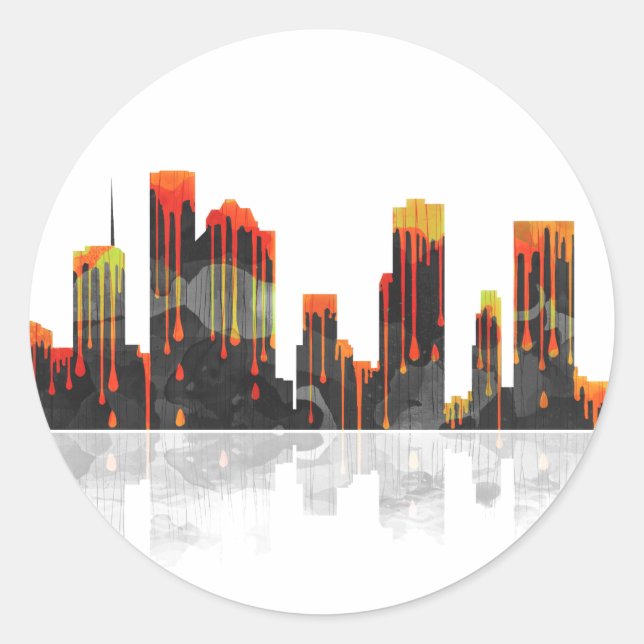 Houston Texas Skyline Classic Round Sticker (Front)