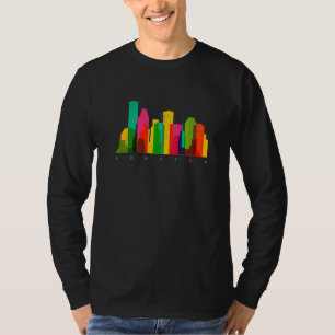 Houston Texas Skyline Colourful Houston TX T-Shirt