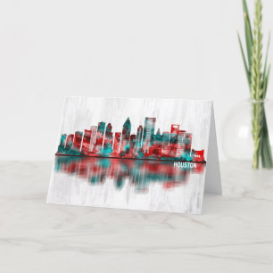 Houston Texas Skyline Holiday Card