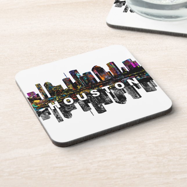 Houston, Texas skyline in graffiti  Coaster (Left Side)