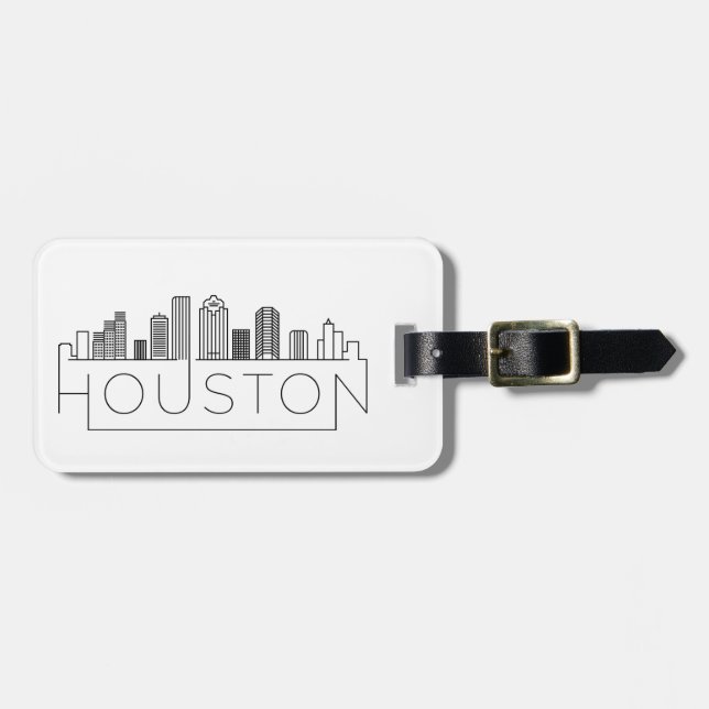 Houston, Texas Skyline Luggage Tag (Front Horizontal)
