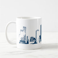 Houston, Texas Skyline, Navy - Line Art