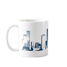 Houston, Texas Skyline, Navy - Line Art