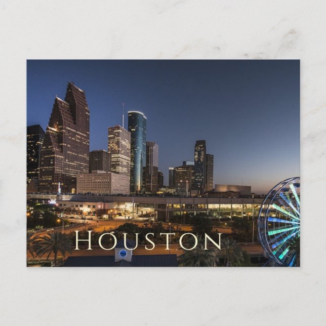 Houston, Texas Skyline, NIght Lights Postcard (Front)