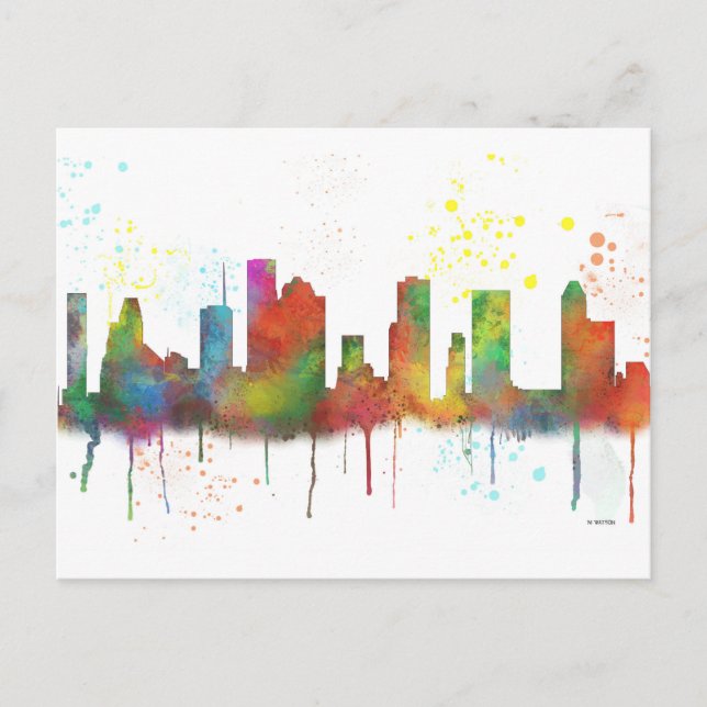 HOUSTON TEXAS SKYLINE POSTCARD (Front)