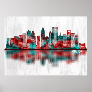 Houston Texas Skyline Poster