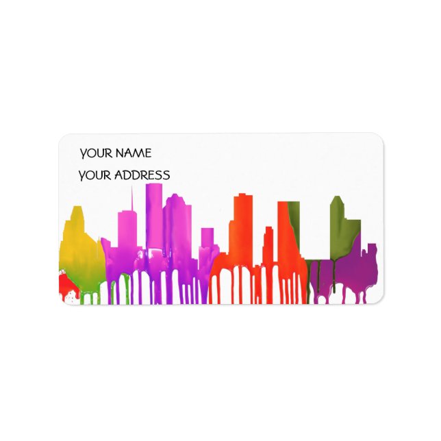 HOUSTON TEXAS SKYLINE PUDDLES - LABEL (Front)