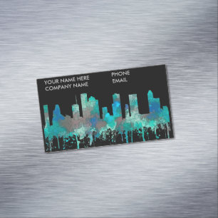 Houston, Texas Skyline - SG Jungle Magnetic Business Card