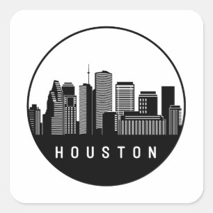 Houston Texas Skyline Square Sticker