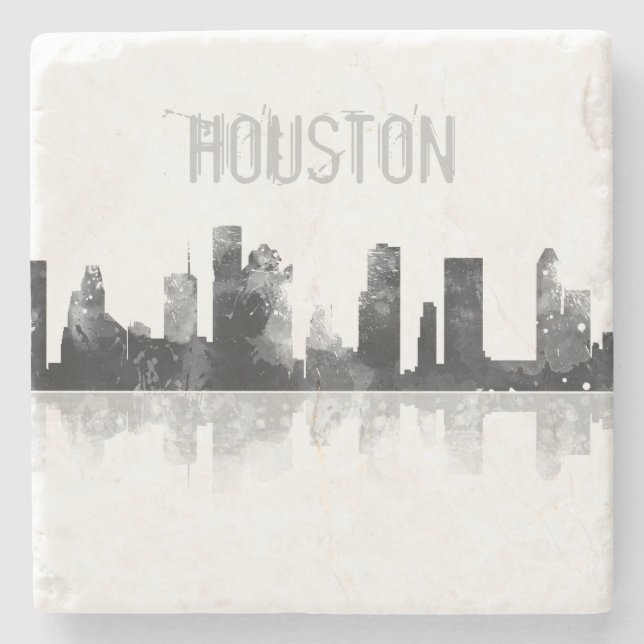 HOUSTON TEXAS SKYLINE - Stone Drinks Coaster (Front)
