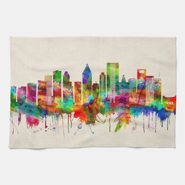 Houston Texas Skyline Tea Towel (Horizontal)