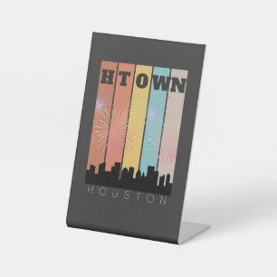 houston texas space city design pedestal sign