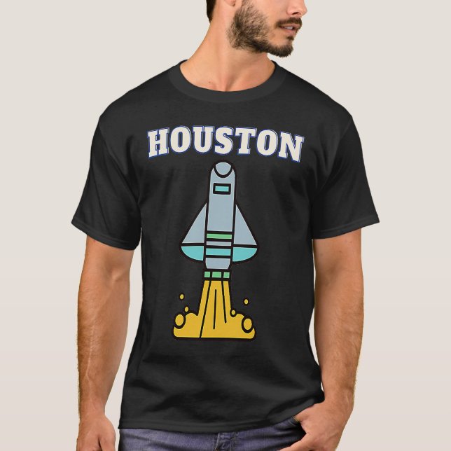 Houston Texas Spaceship  For Souvenir For T-Shirt (Front)