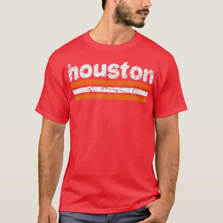 Houston Texas Three Stripe Vintage Weathered  T-Shirt