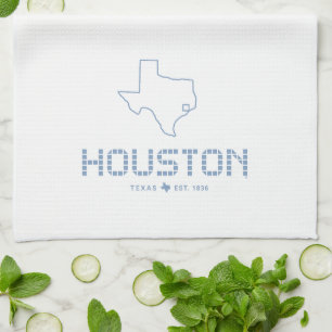 Houston & Texas Tile, Blue Tile, Houston Texas Tea Towel