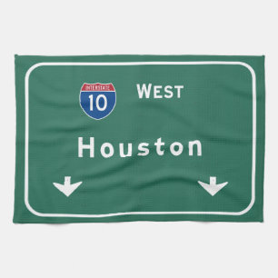 Houston Texas tx Interstate Highway Freeway Road : Tea Towel