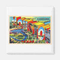 Houston Texas TX Vintage Large Letter Postcard