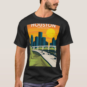 Houston Texas United States Vintage Minimal City S T-Shirt