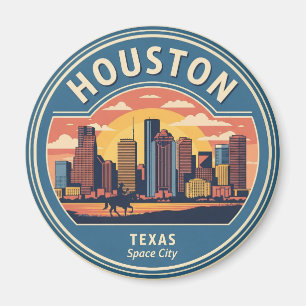 Houston Texas vintage Magnet