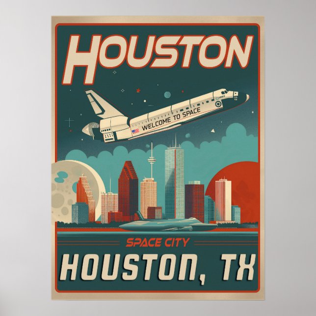 Houston, Texas - Vintage Poster (Front)