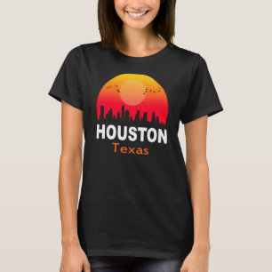 Houston Texas Vintage Sunset Retro City State USA T-Shirt