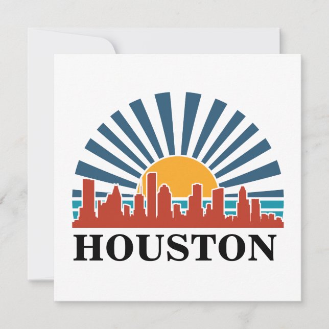 Houston Texas Vintage Sunset Retro Travel (Front)