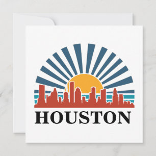 Houston Texas Vintage Sunset Retro Travel